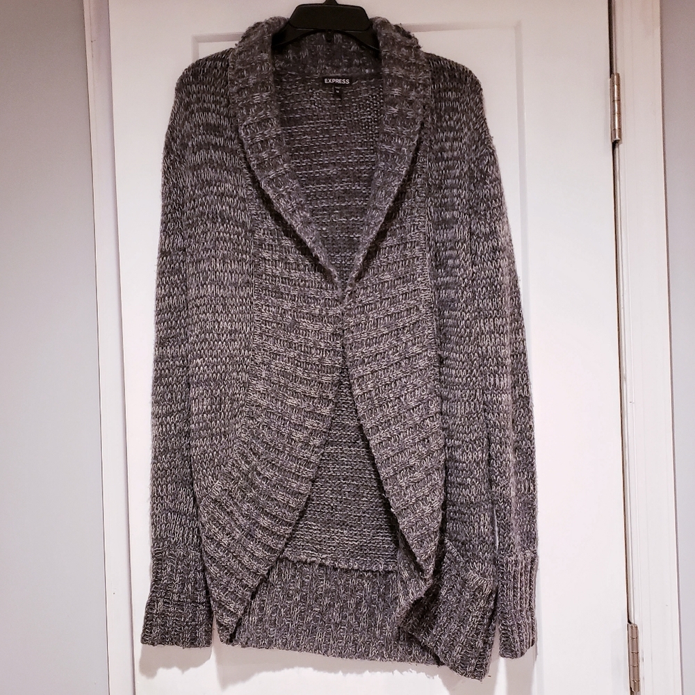 Express Shawl Collar Open Front Wool Cardigan